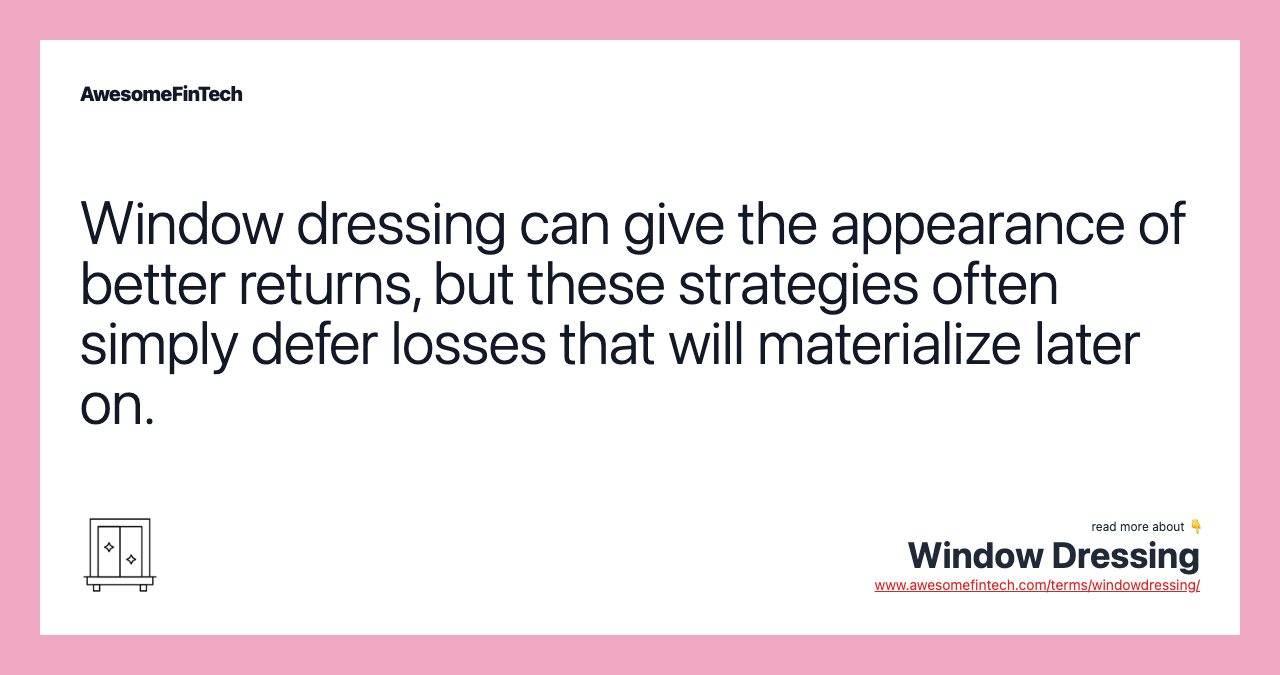 Window Dressing AwesomeFinTech Blog