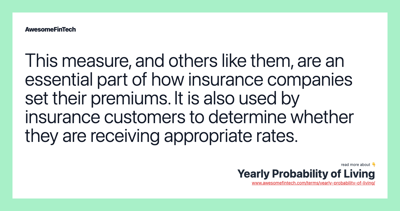 This measure, and others like them, are an essential part of how insurance companies set their premiums. It is also used by insurance customers to determine whether they are receiving appropriate rates.