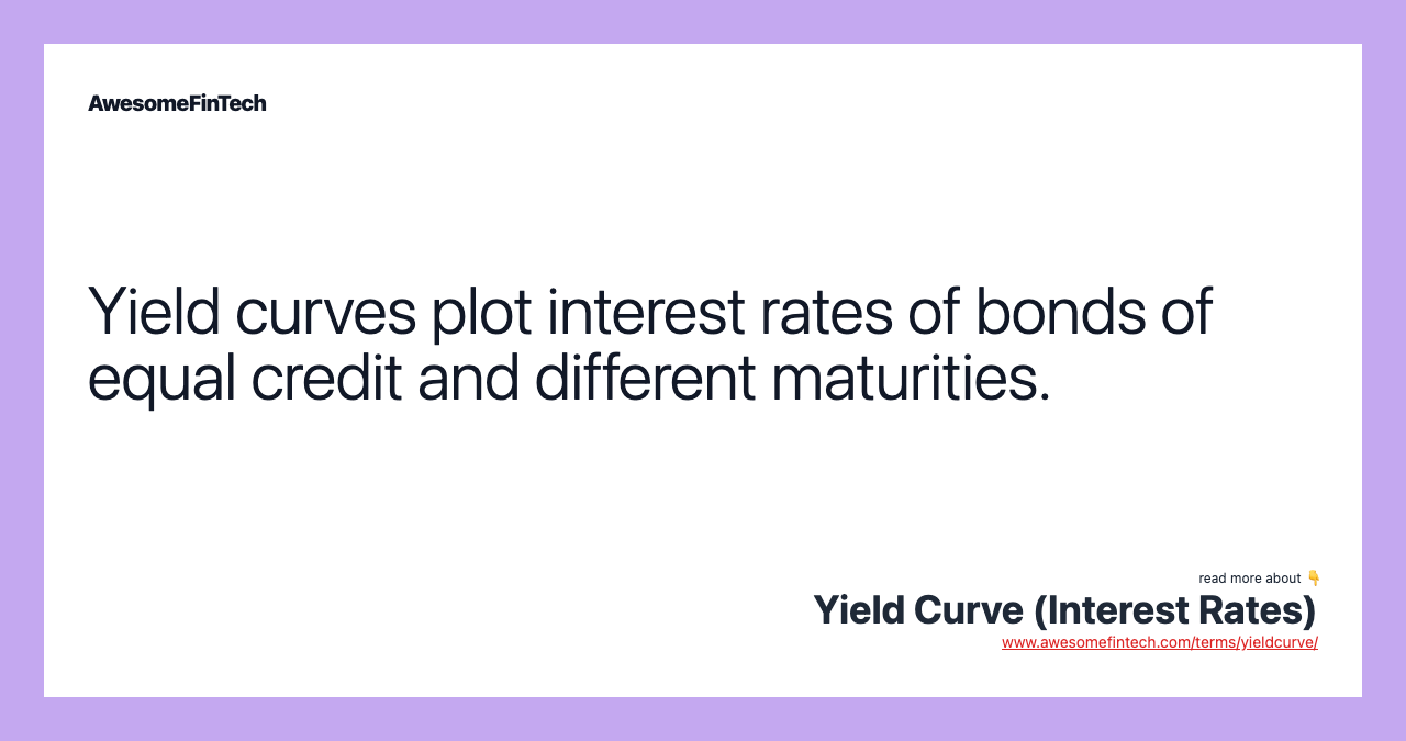 Yield curves plot interest rates of bonds of equal credit and different maturities.